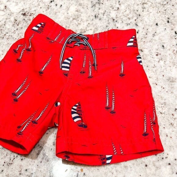 Janie & Jack Sailboat Swim Trunks, Size 3-6M - Picture 2 of 4